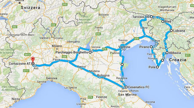 mappa itinerario istria slovenia