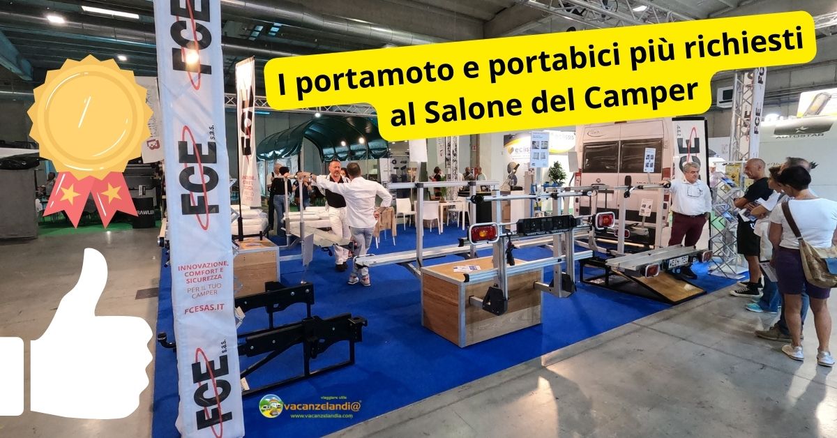 portamoto e portabici FCE più richiesti al Salone del Camper 2023