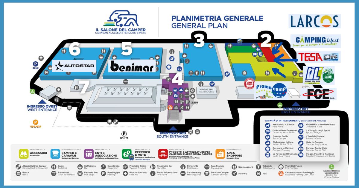 mappa salone del camper espositori evidenza