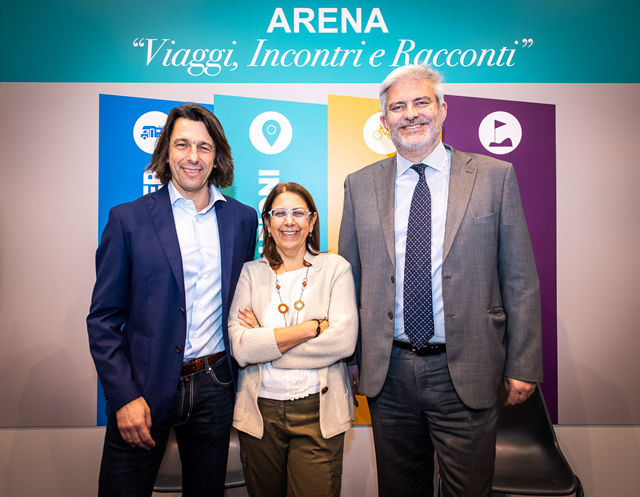 Antonio Cellie con Marcella Pedroni e il presidente Enit Giorgio Palmucci 640s