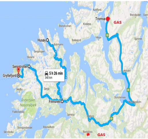 mappa arcipelago Vesteralen