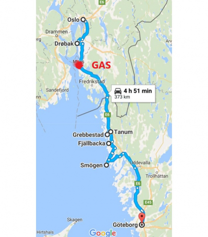 mappa oslo goeteborg