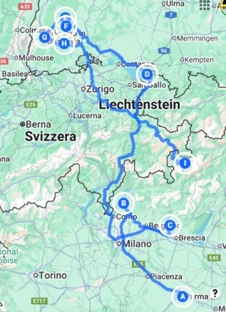 mappa itinerario laghi estate2025