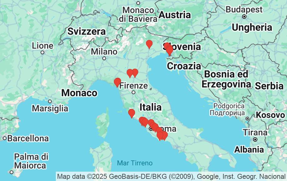 mappa itinerario costa toscana laziale