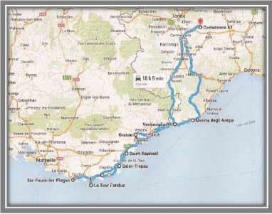 costa azzurra mappa