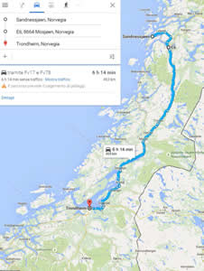 170 sandnessjoen trondheim