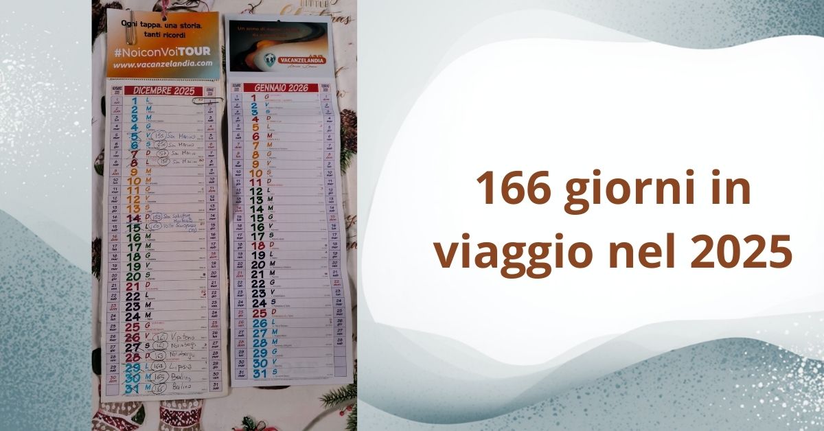 166 giorni in viaggio nel 2025