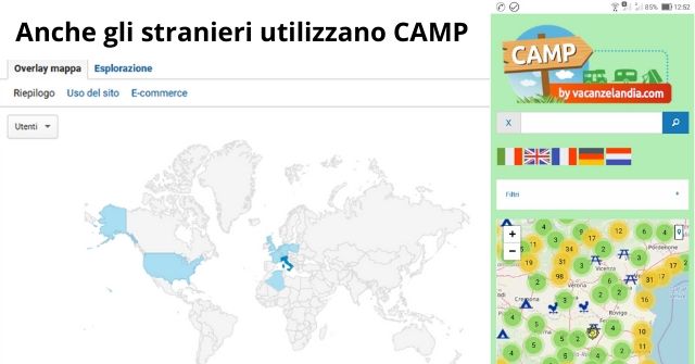 CAMP vacanzelandia stranieri utilizzano trovare camping