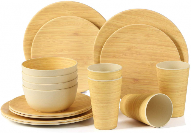 set piatti bambu