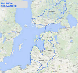mappa itinerario repubbliche baltiche finlandia 274s