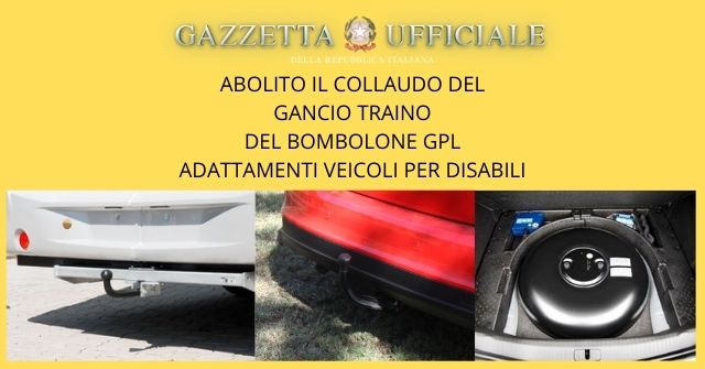 abolito collaudo ganci traino bombolone gpl