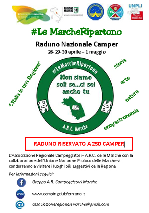 le marche ripartono con i camperisti locandina