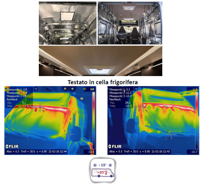 test isolamento termico camper van furgonato autostar