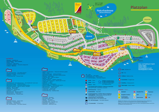 mappa campeggio camping via claudia lechbruck am see germania s1