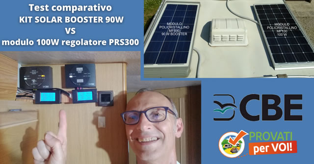 Kit 90 Solar Booster, modulo fotovoltaico e regolatore di carica ad alta  efficienza CBE per camper