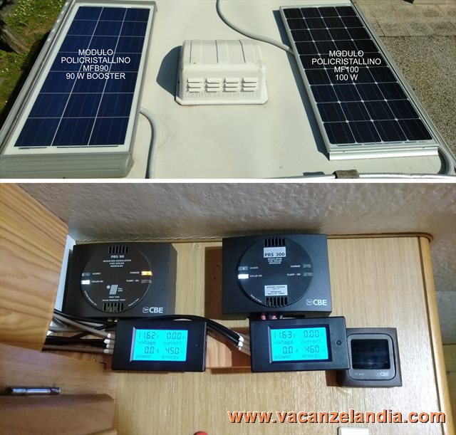 test cbe kit solar booster 90w vs modulo 100w prs300 04