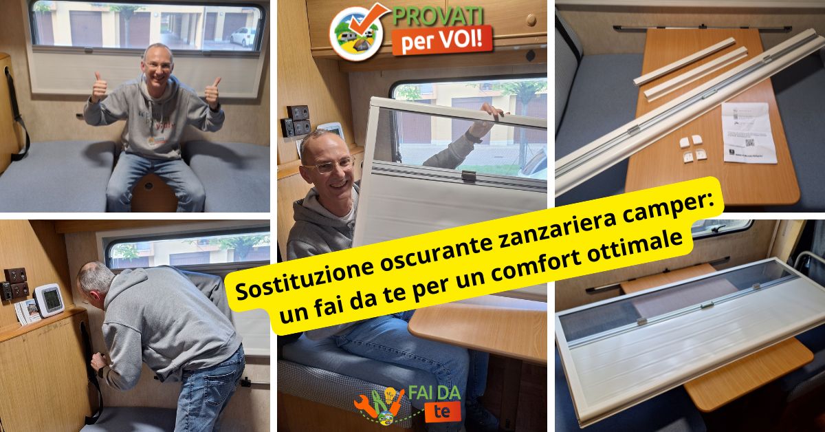 sostituzione oscurante zanzariera camper