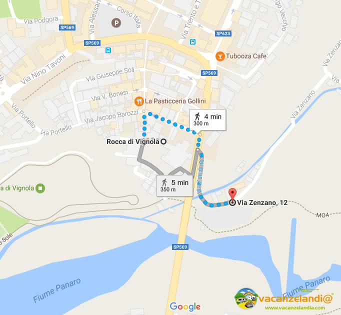 mappa emilia romagna sosta camper vignola parcheggio p1