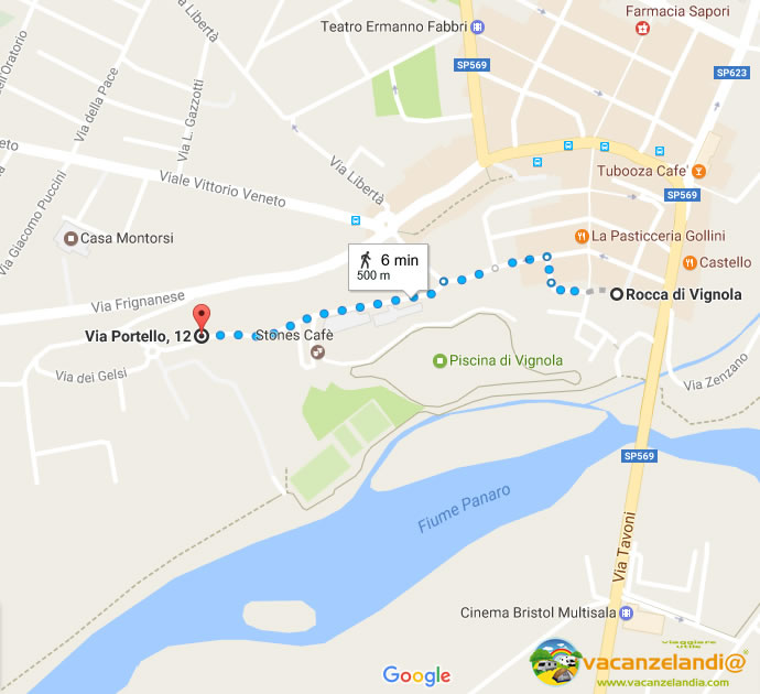 mappa emilia romagna sosta camper vignola parcheggio piscina