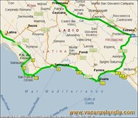 mappa lazio litorale pontino