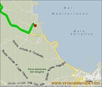 mappa puglia camping vieste punta lunga