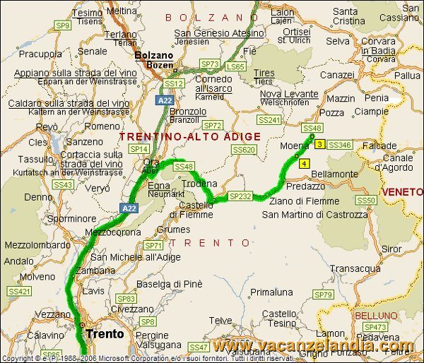 Cartina Trentino Moena